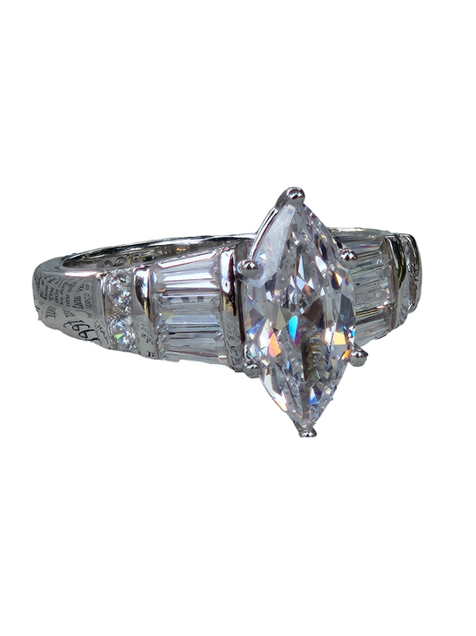 925 Sterling Silver 1ct Marquise Clear CZ Ring - The DaShey