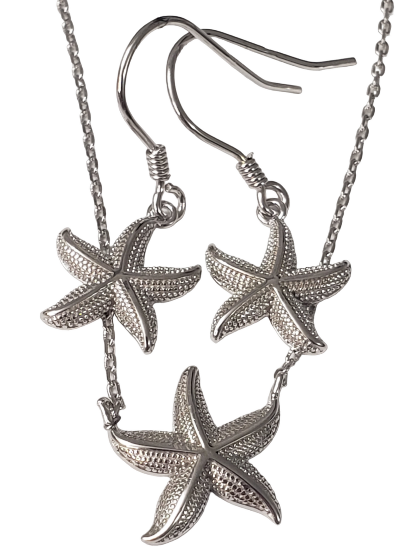 925 Sterling Silver Starfish Jewelry Set - Dainty Beachwear